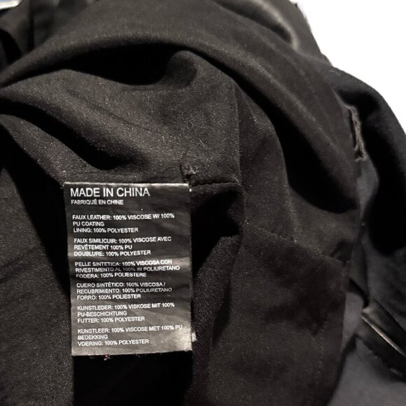 Club Monaco Faux Leather Mini Skirt - Chic Black Ruffle Hem - Size 4 - Picture 4 of 5